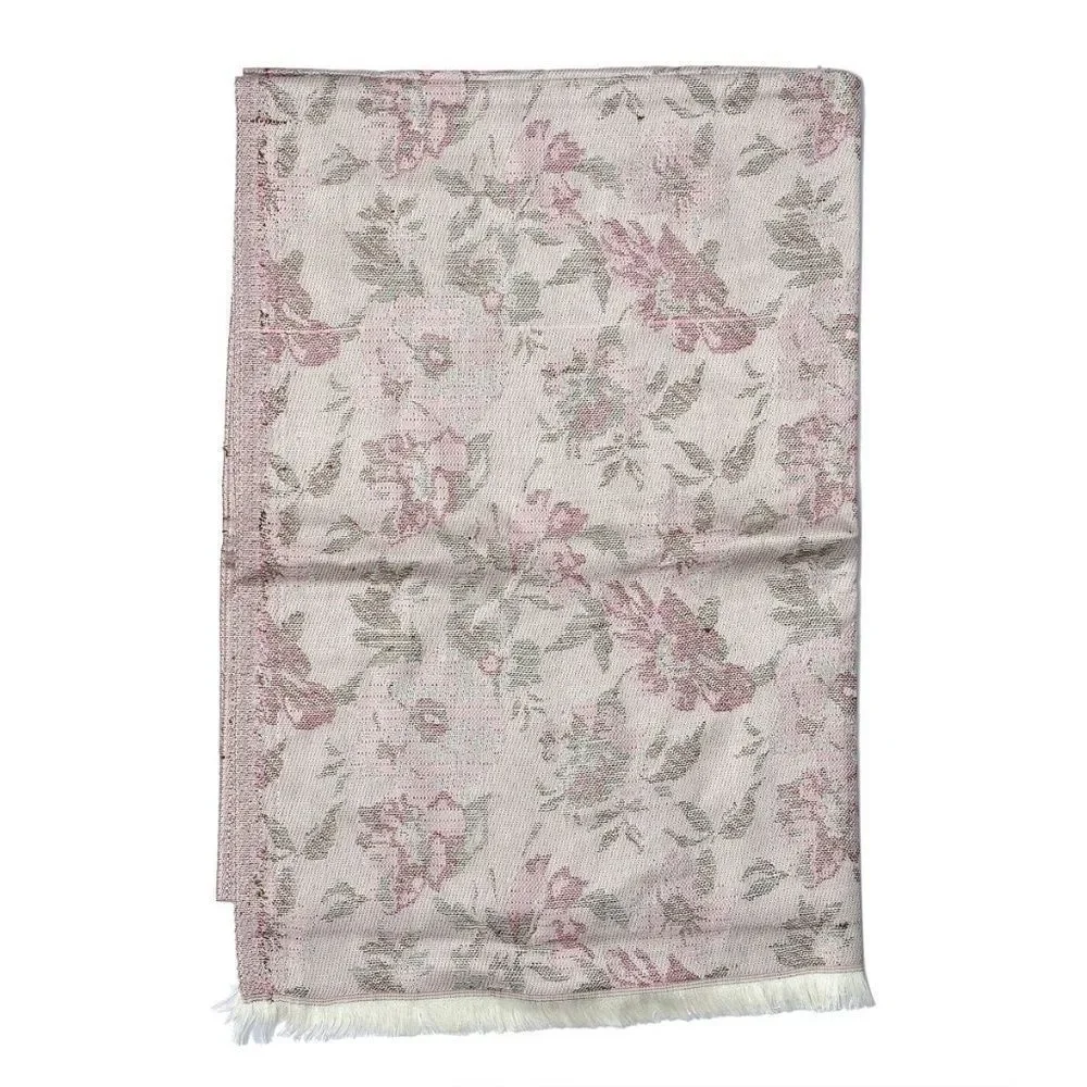 Scarf White with Pink Flower 3 For $30